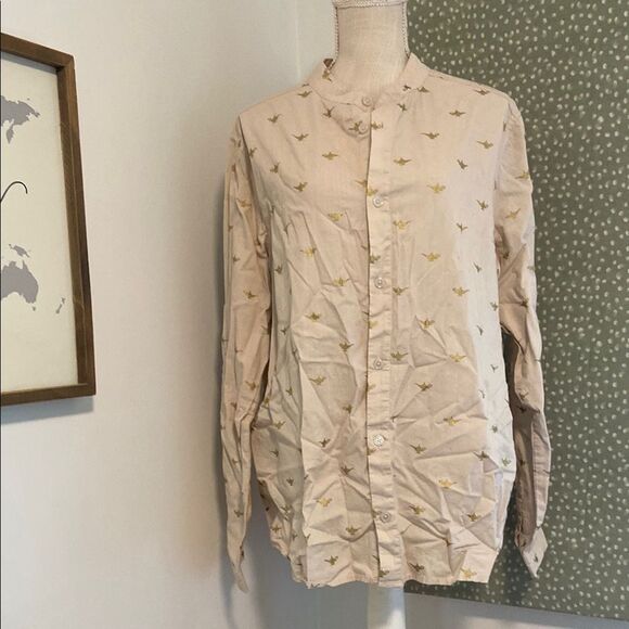 Disney Parks Beige Aladdin Genie Lamp Print Long Sleeve Tunic Size XL - Picture 1 of 12